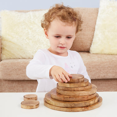 natural wooden stacking discs